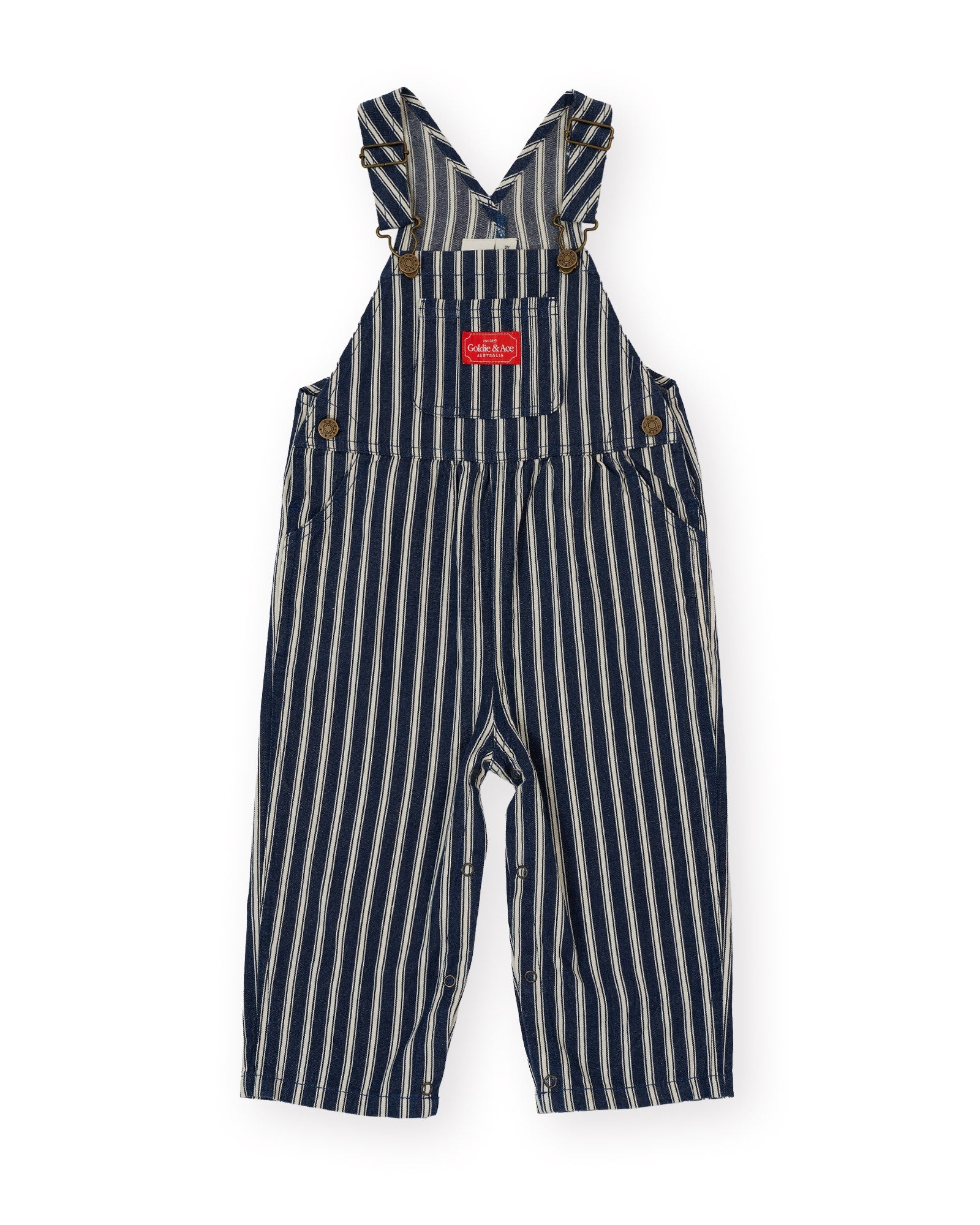 Goldie and Ace Railroad Stripe Austin Overall (indigo)