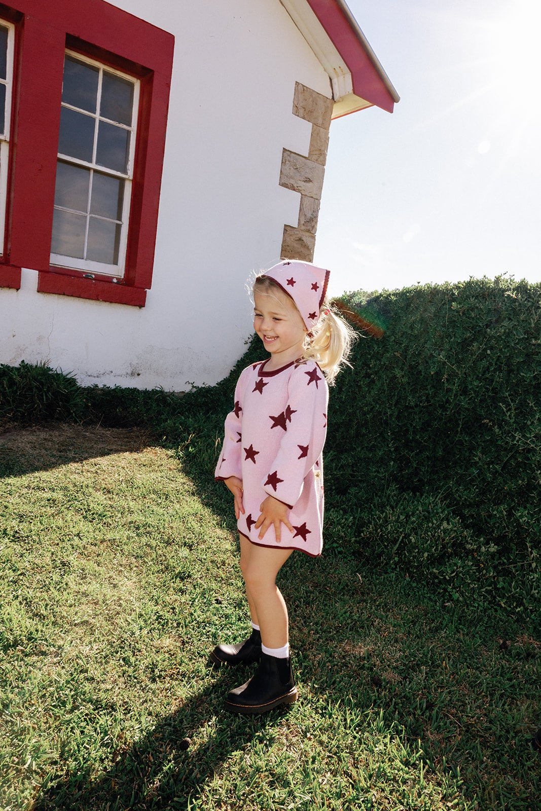 Sunday Siblings Lucky Stars Dress - Soft Pink