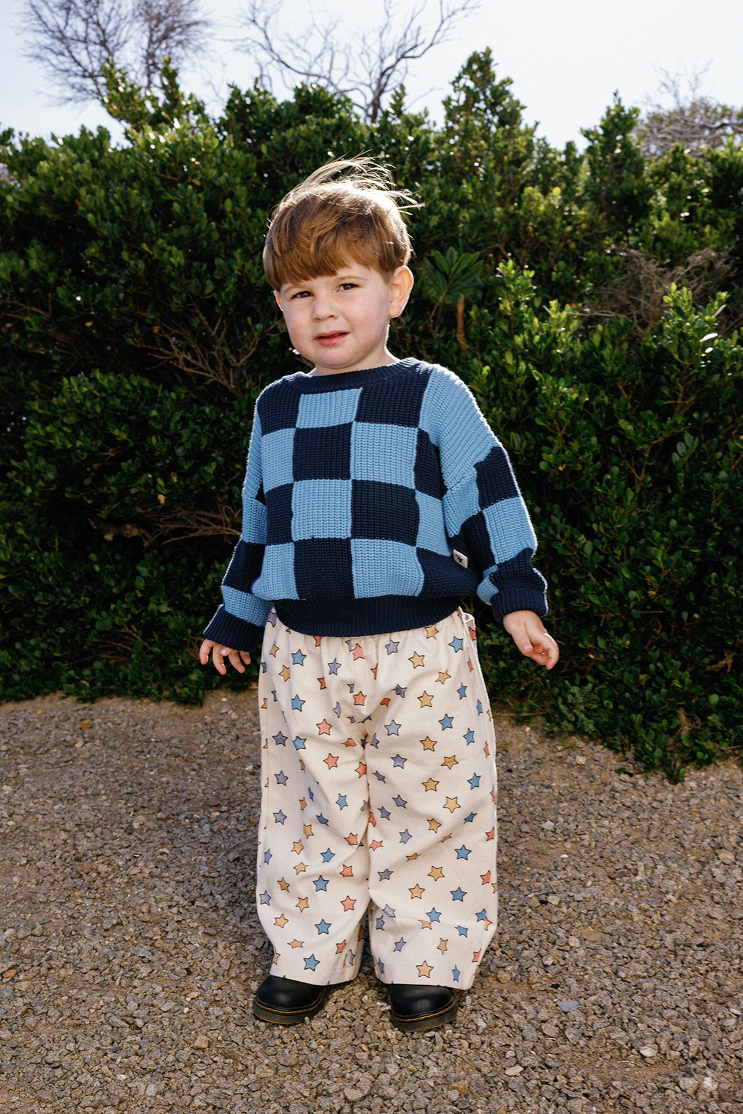 Sunday Siblings Knit - Light Blue + Dark Blue