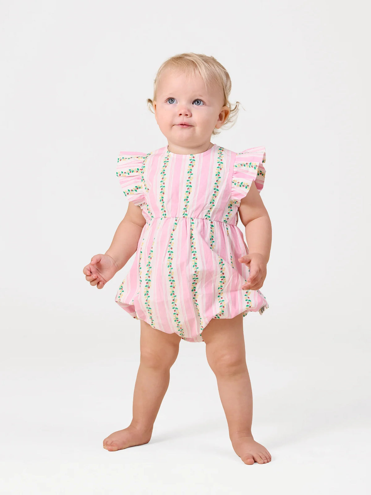 Goldie and Ace Antique Stripe Lani Romper (strawberry)