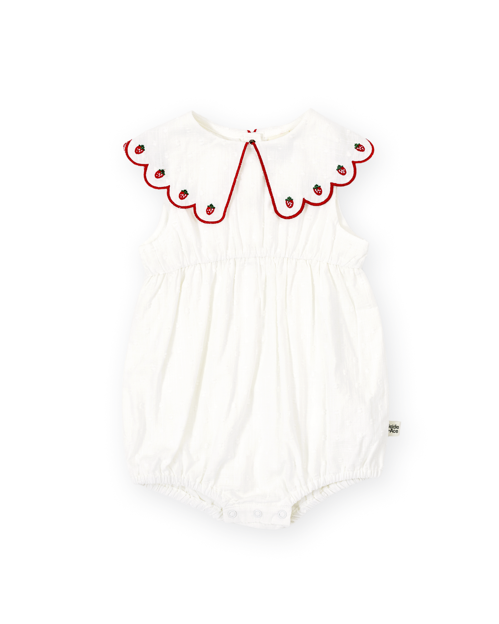 Goldie and Ace Scallop Collar Romper (strawberry)