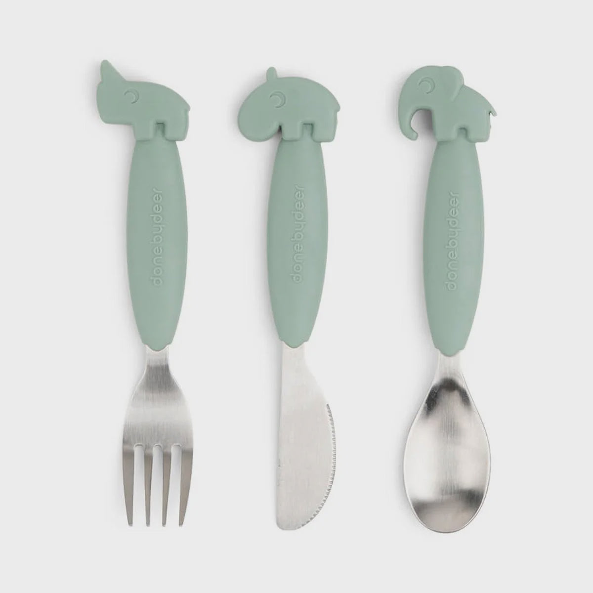 Done By Deer Easy-Grib Cutlery Set (green)