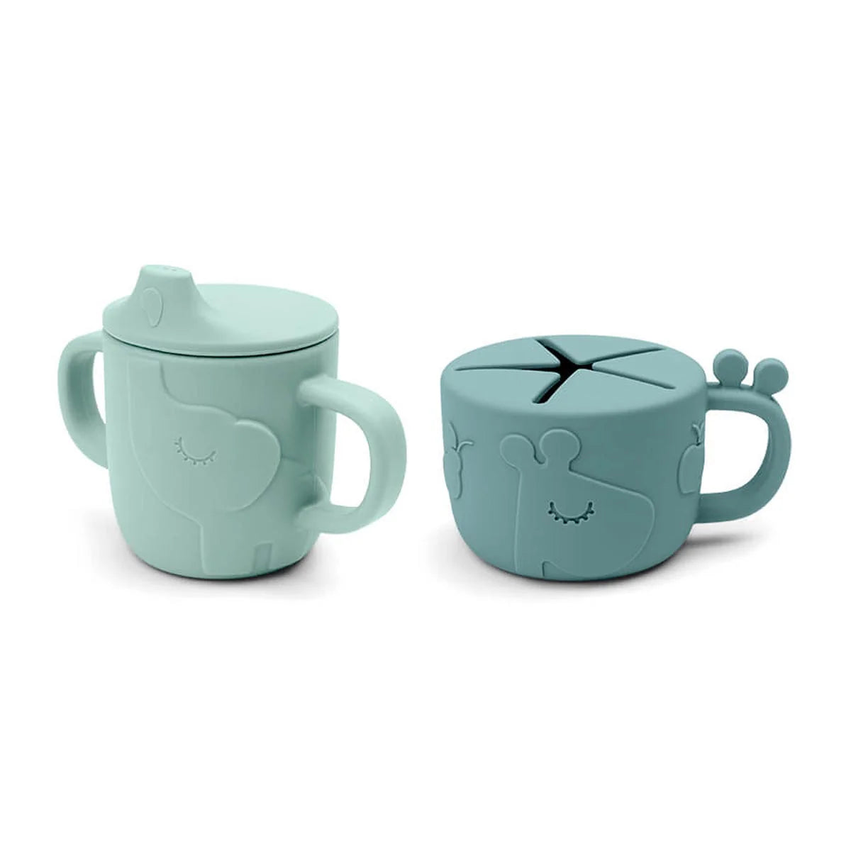 Done By Deer Peekaboo Spout /Snack Cup Set (blue)