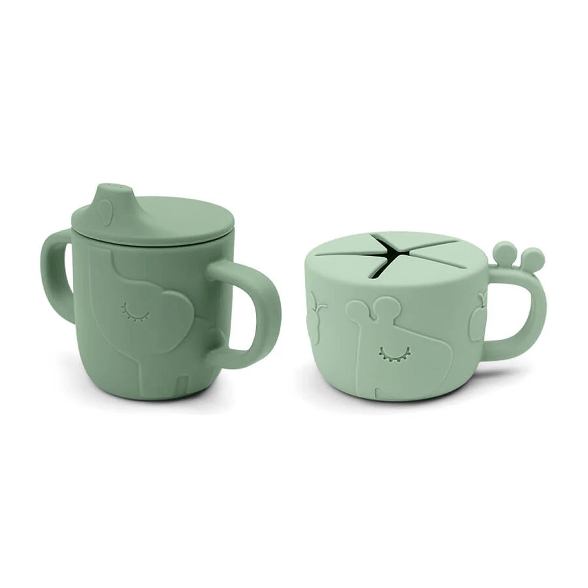 Done By Deer Peekaboo Spout /Snack Cup Set (green)