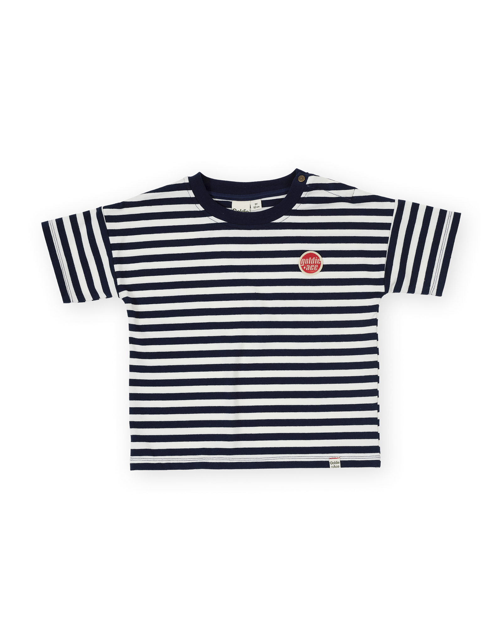 Goldie and Ace Essential Logo T-Shirt (navy stripe)