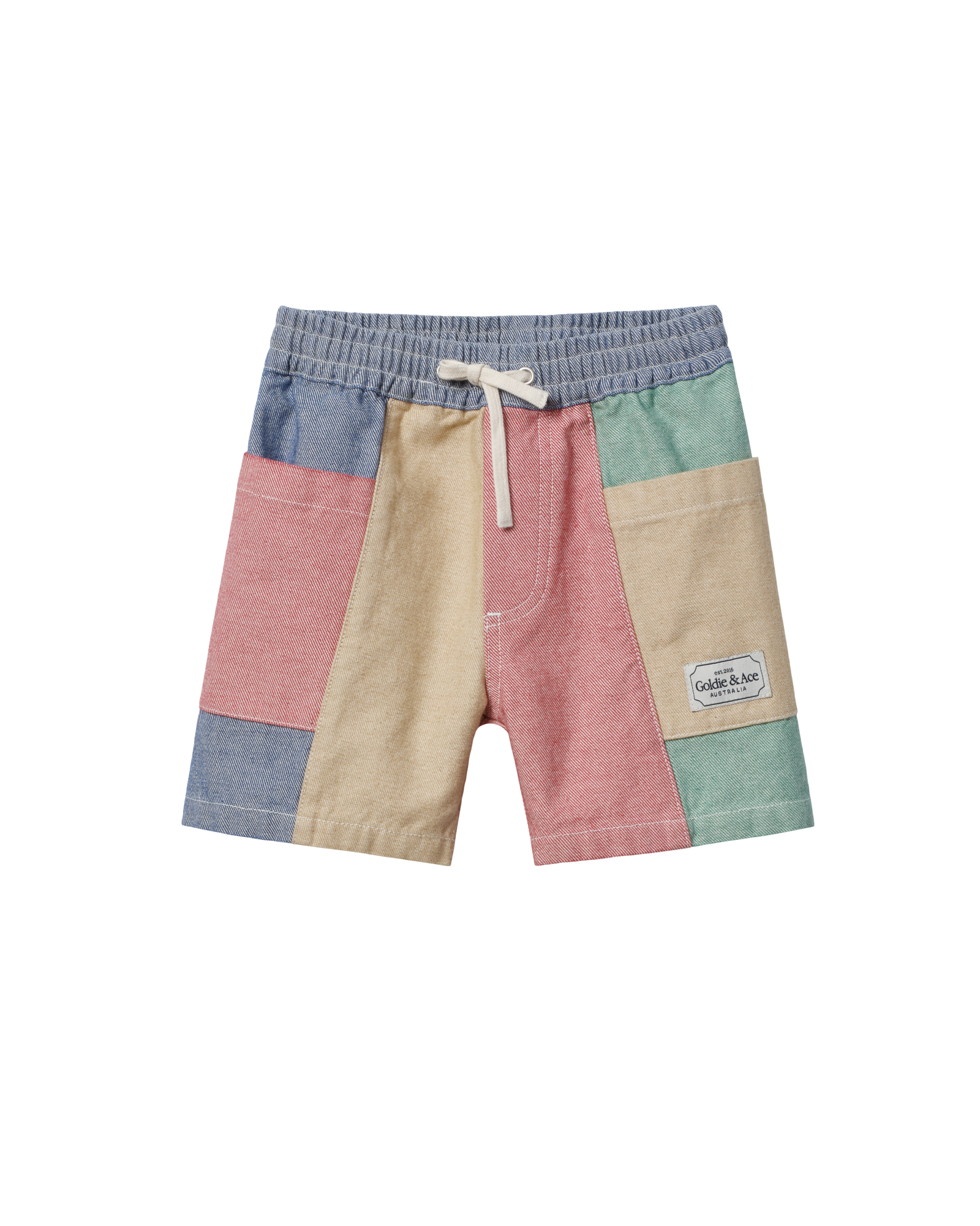 Goldie and Ace Noah Pocket Shorts (patchwork stripe)