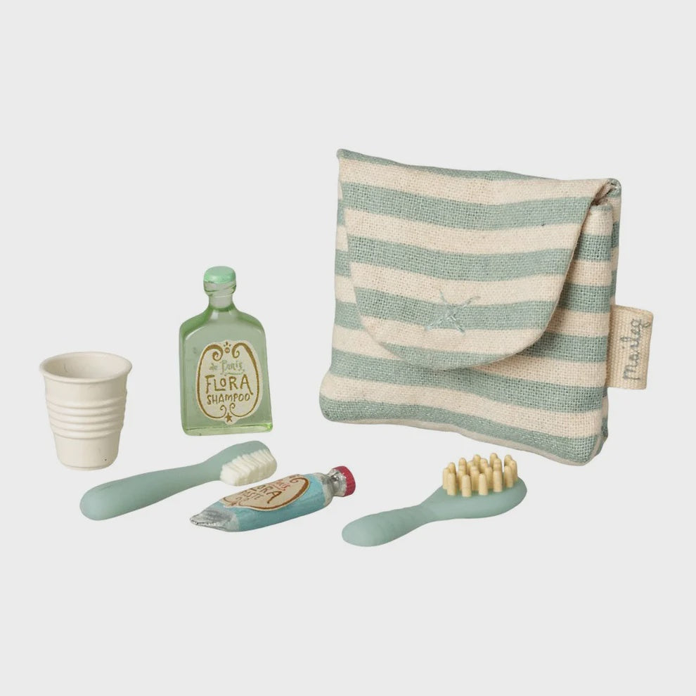 Maileg Toothbrush Set Mouse (blue stripe)