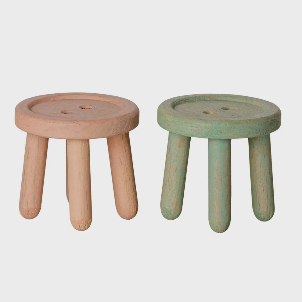 Maileg Stool Set Mouse (light rose/light mint)