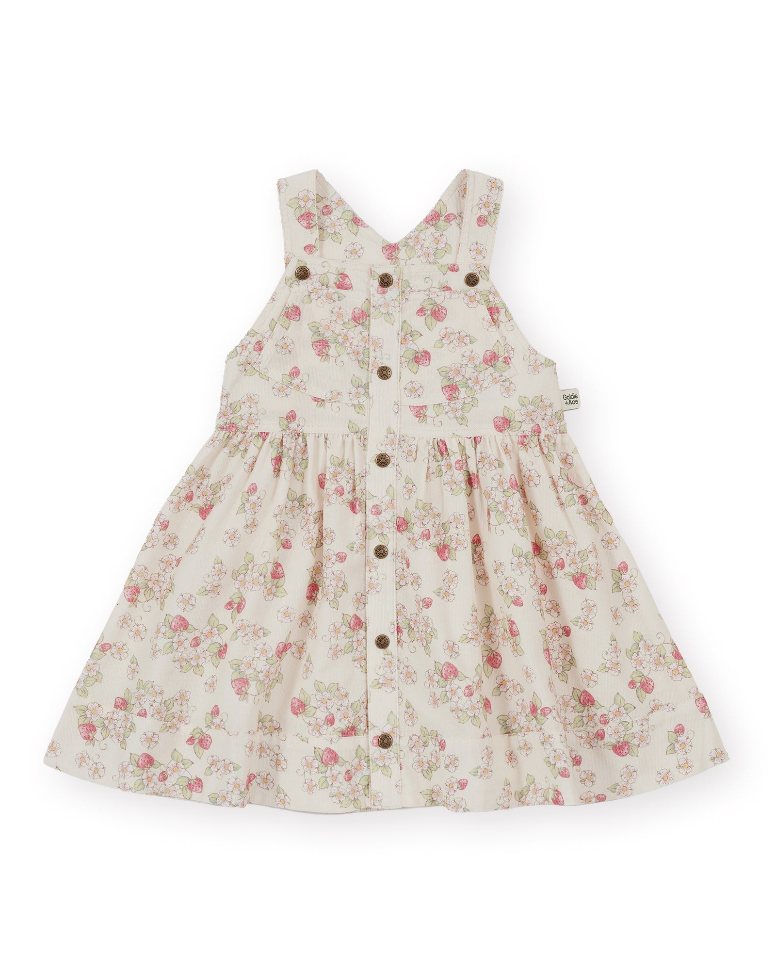 Goldie and Ace Strawberry Fields Pinafore Dress (cream)