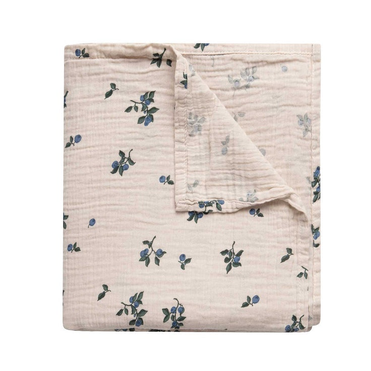 Garbo and Friends Muslin Swaddle Blanket (blueberry)