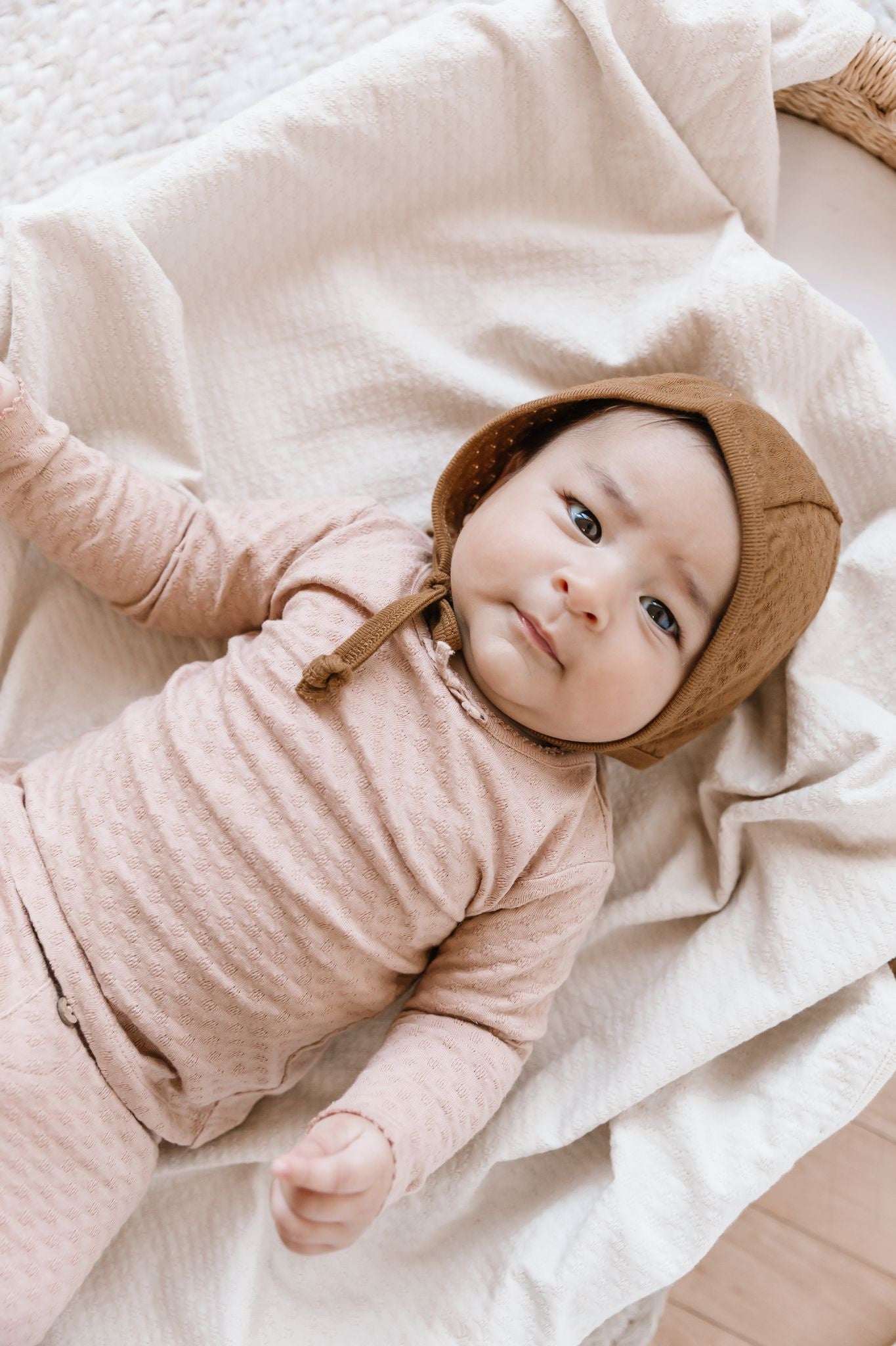 Quincy Mae Pointelle Baby Bonnet