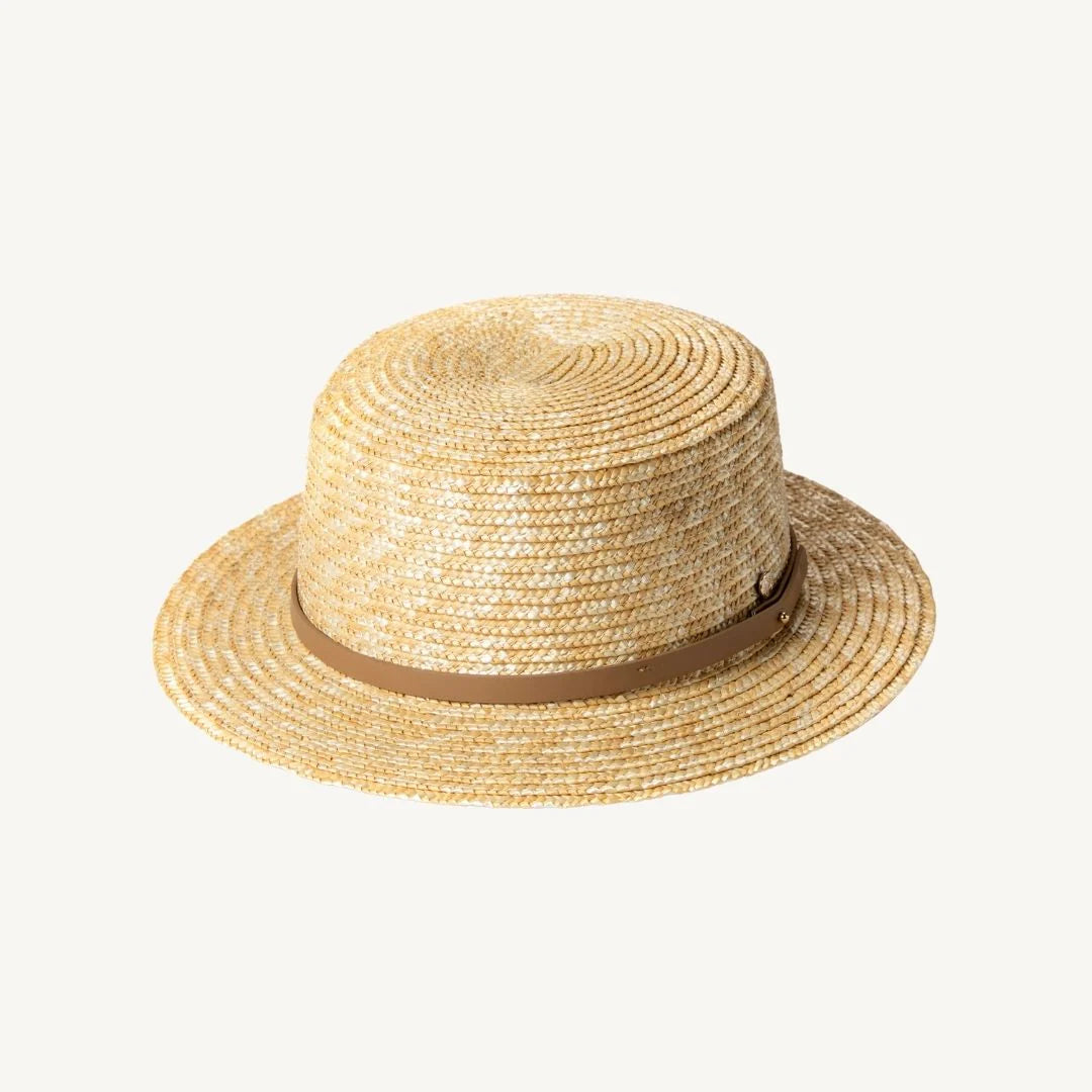 Shayd Mini Straw Boater (tan strap)