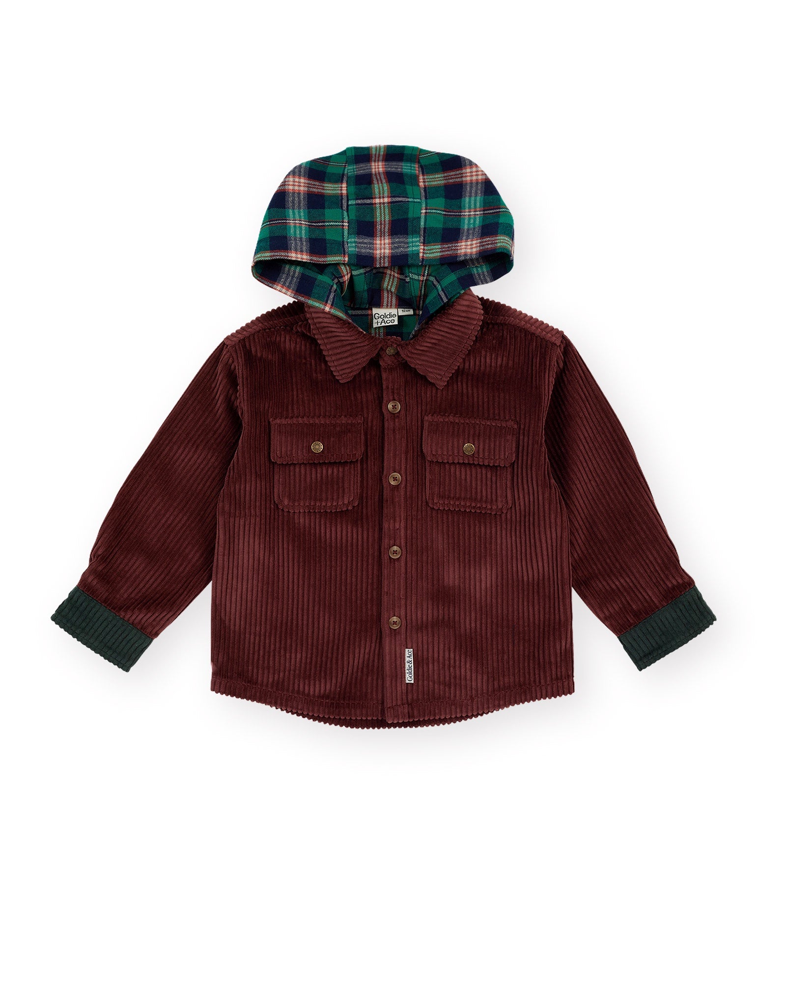 Goldie and Ace Corduroy Hooded Shirt (brown)