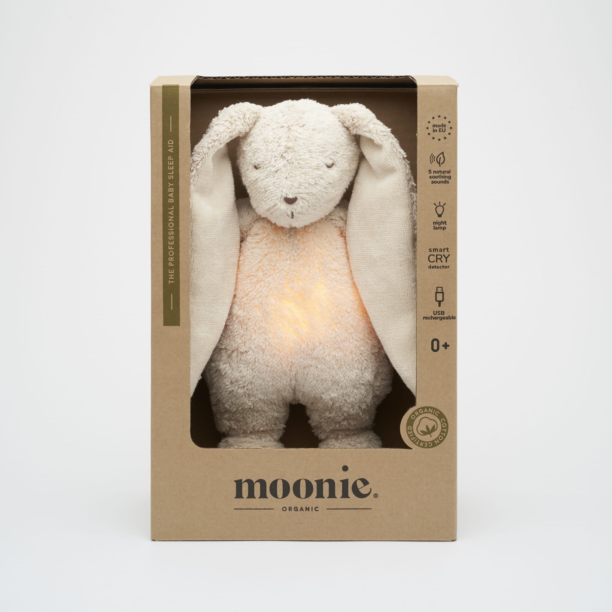 Moonie Organic Humming Bunny with Lamp 2.0 (sand)