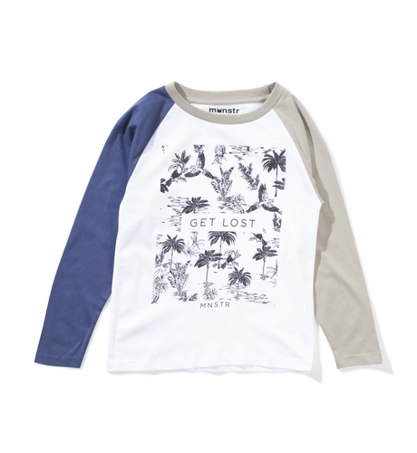 Munster Garden L/S Tee (white/olivine/dk denim)