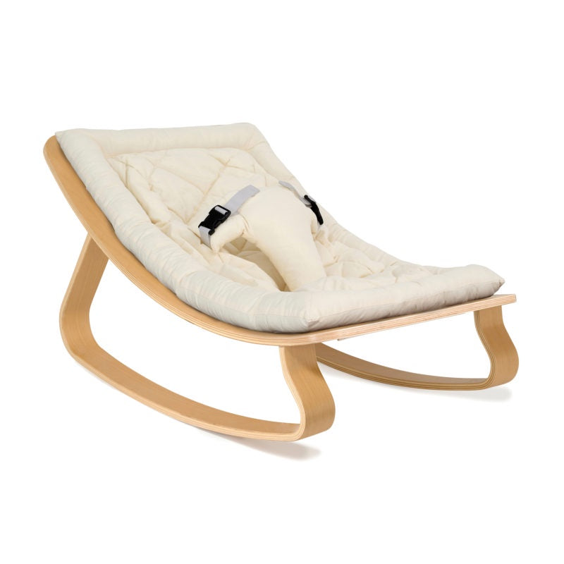 Charlie Crane Levo Rocker Beech w/organic white cushion