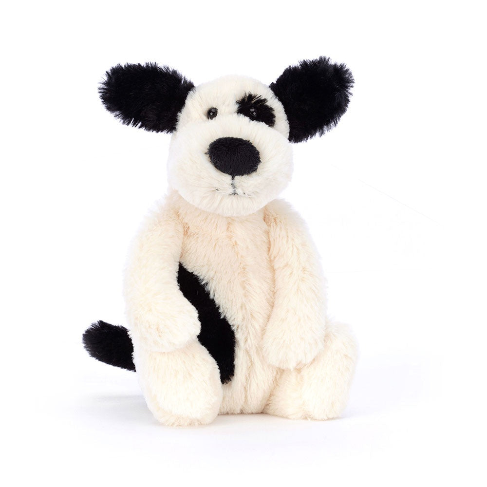 JellyCat Bashful Black & Cream Puppy (small)
