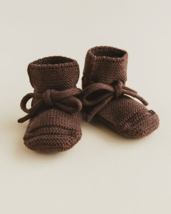 Hvid Merino Wool Booties (dark brown)