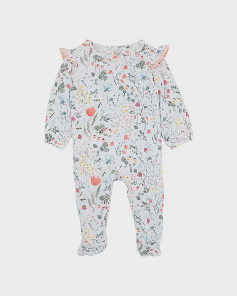 Bebe Botanica L/S Zip Onesie (botanica print)