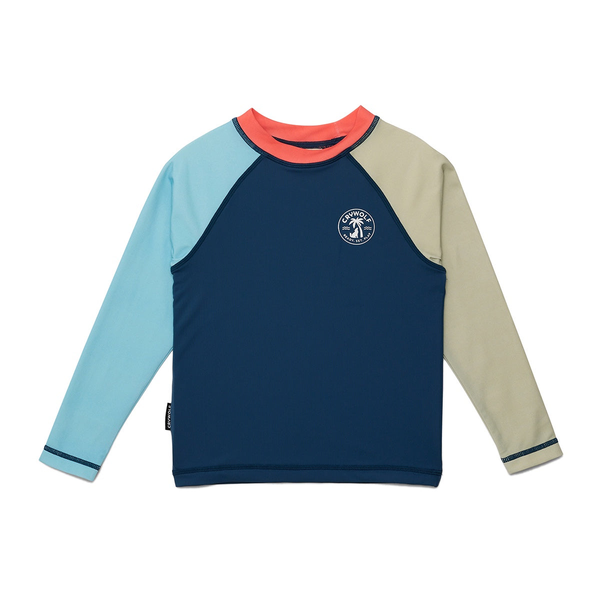 Crywolf Long Sleeve Rash Vest (ocean colour block)