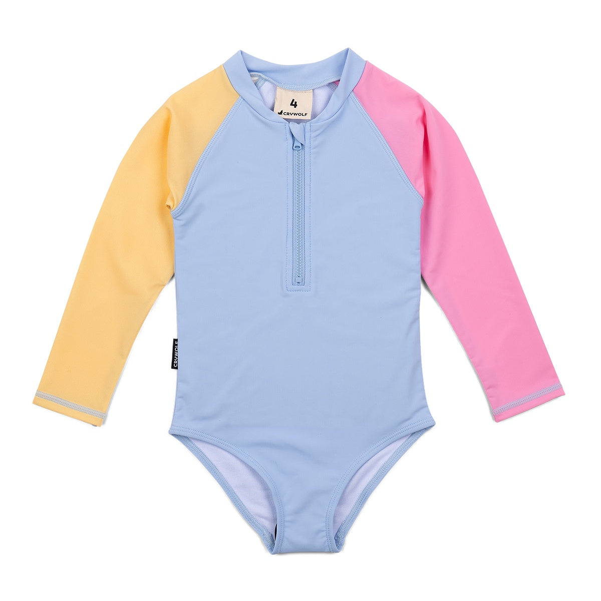 Crywolf Long Sleeve Swimsuit (pop colour block)
