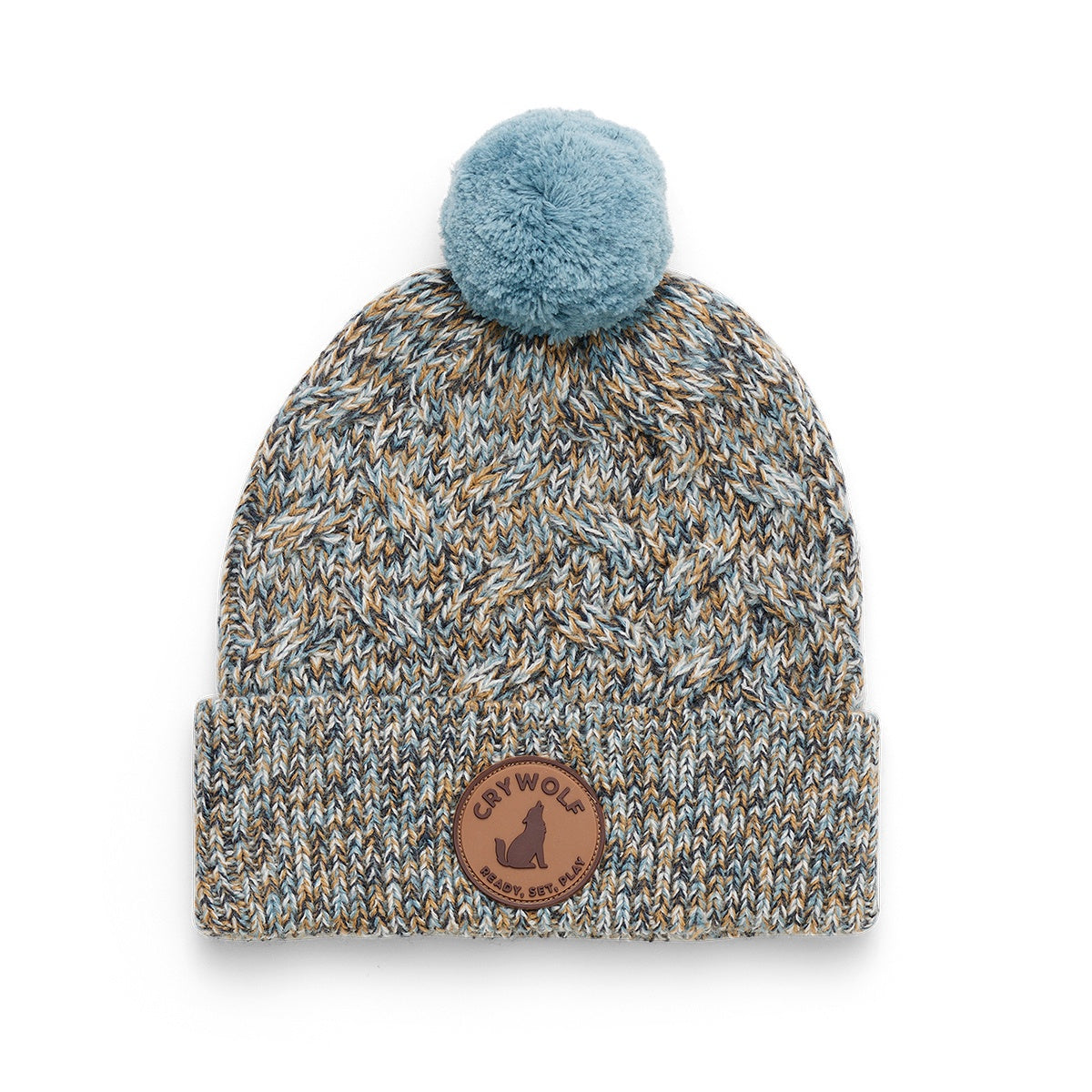Crywolf Pom Pom Beanie (blue speckle)