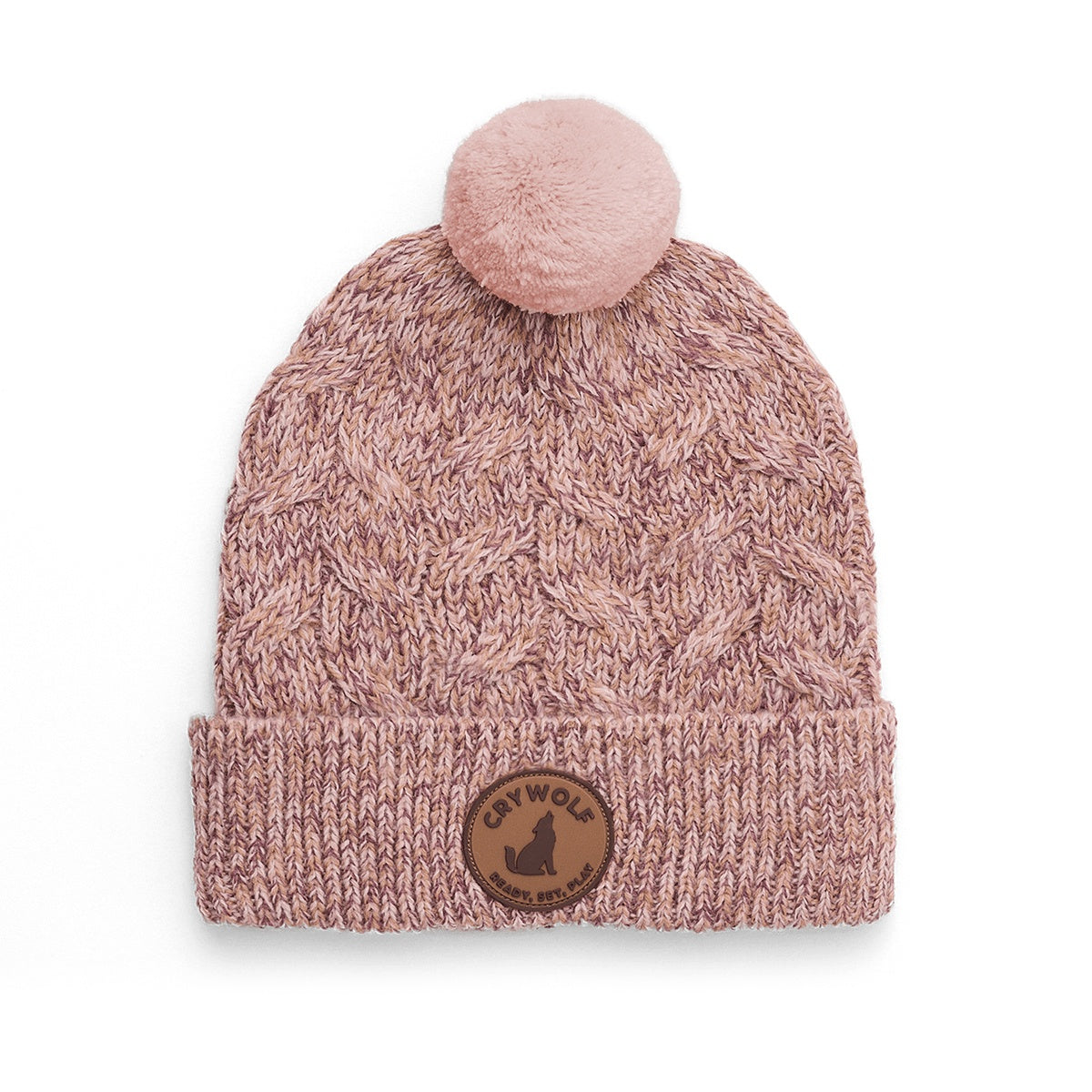 Crywolf Pom Pom Beanie (mauve speckle)