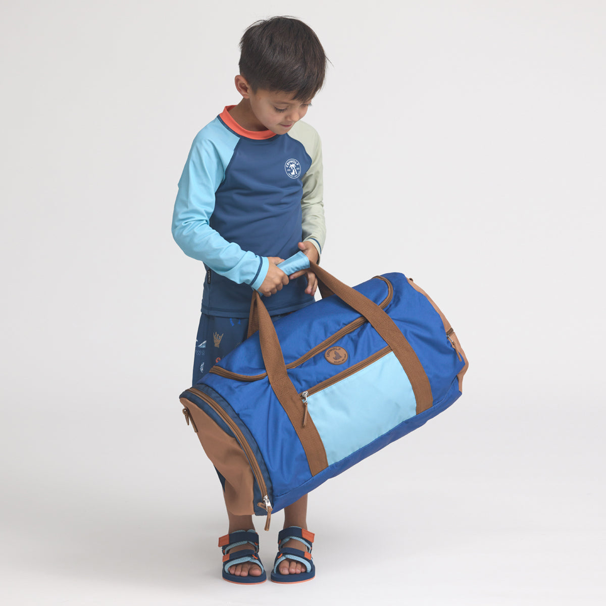Crywolf Packable Duffel Bag (deep sea colour block)