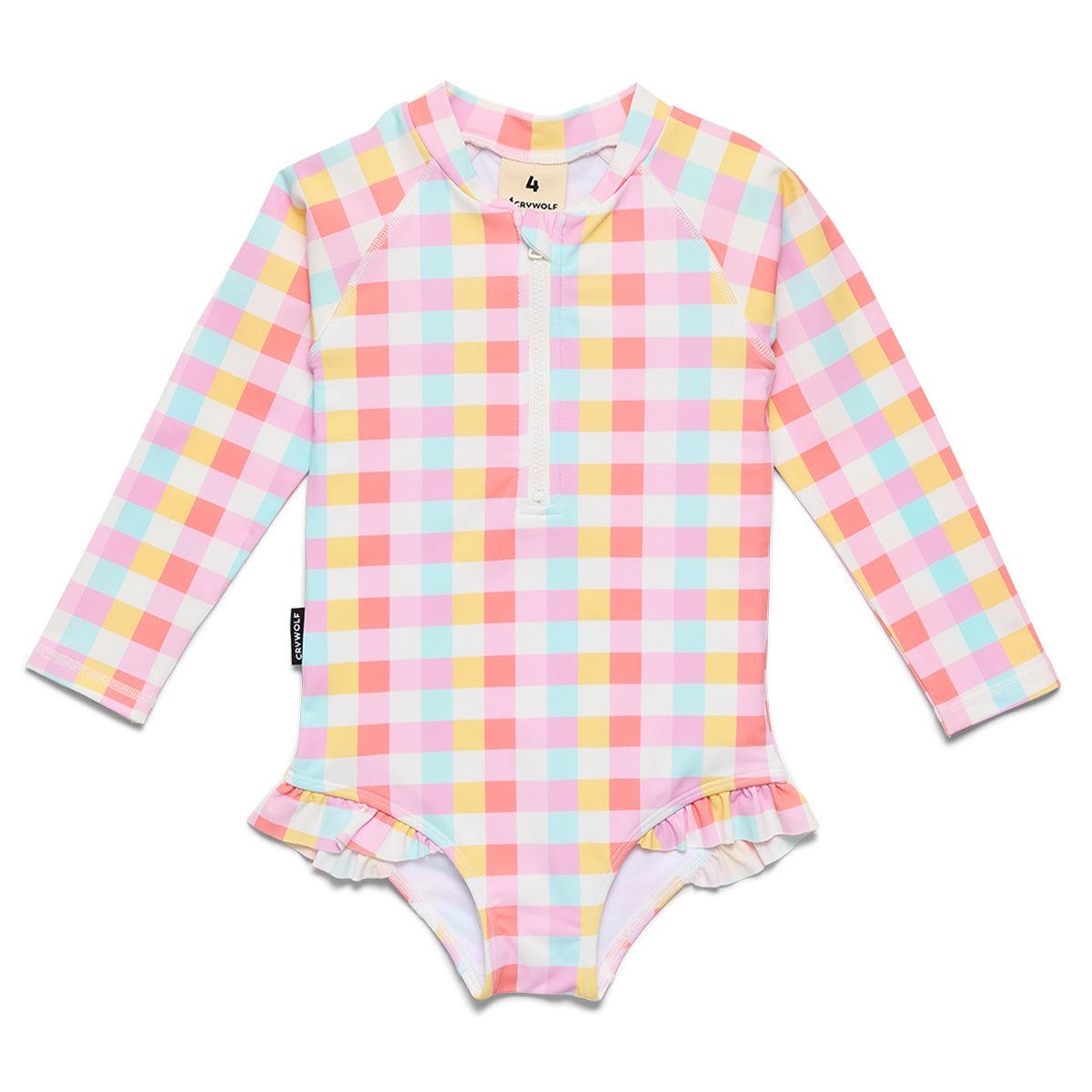 Crywolf Long Sleeve Swimsuit (pop gingham)