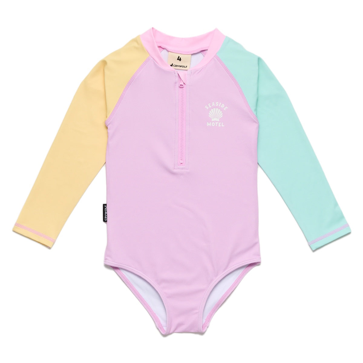 Crywolf Long Sleeve Swimsuit (poolside colourblock)