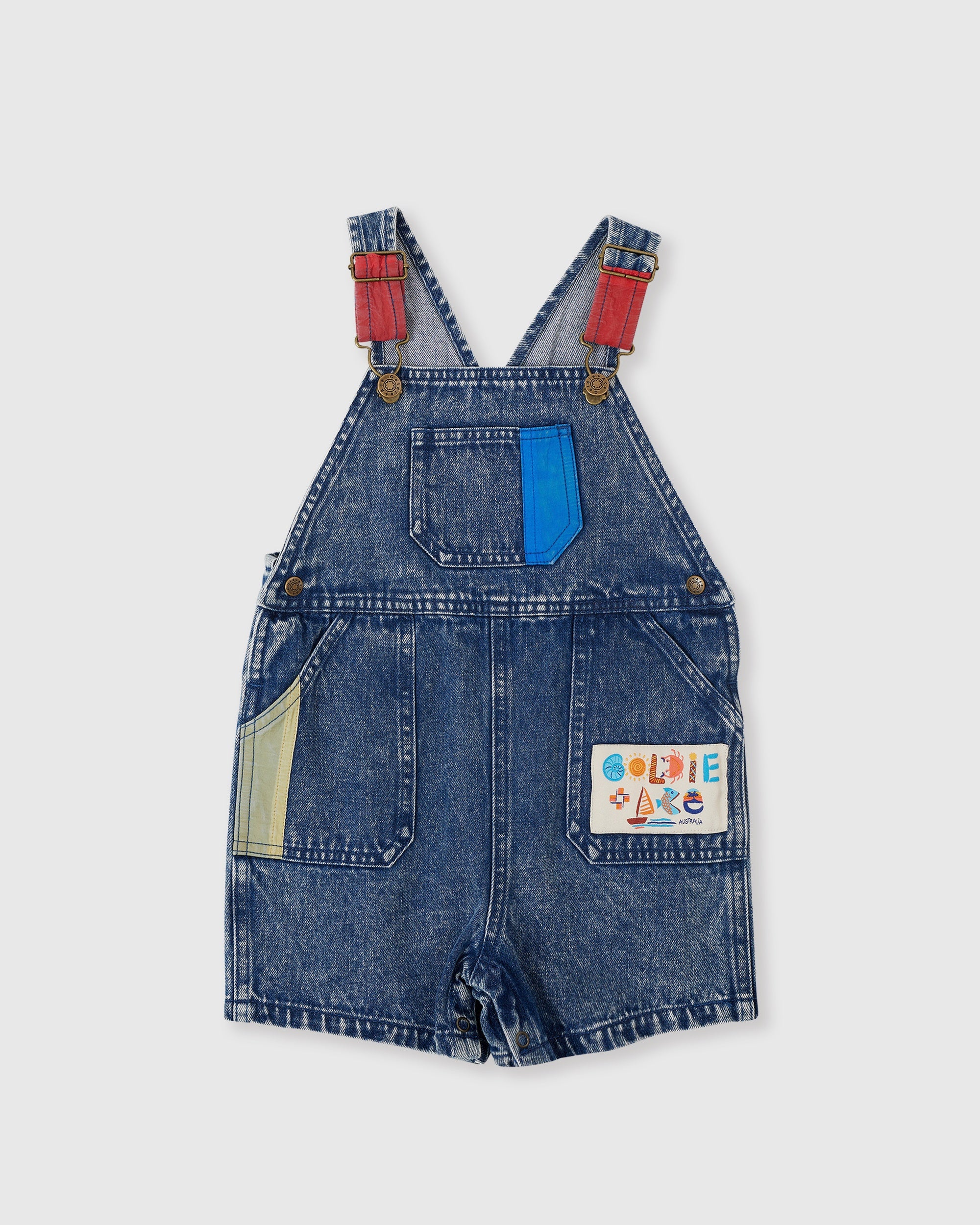 Goldie and Ace Primary Pop Burton Denim Overalls