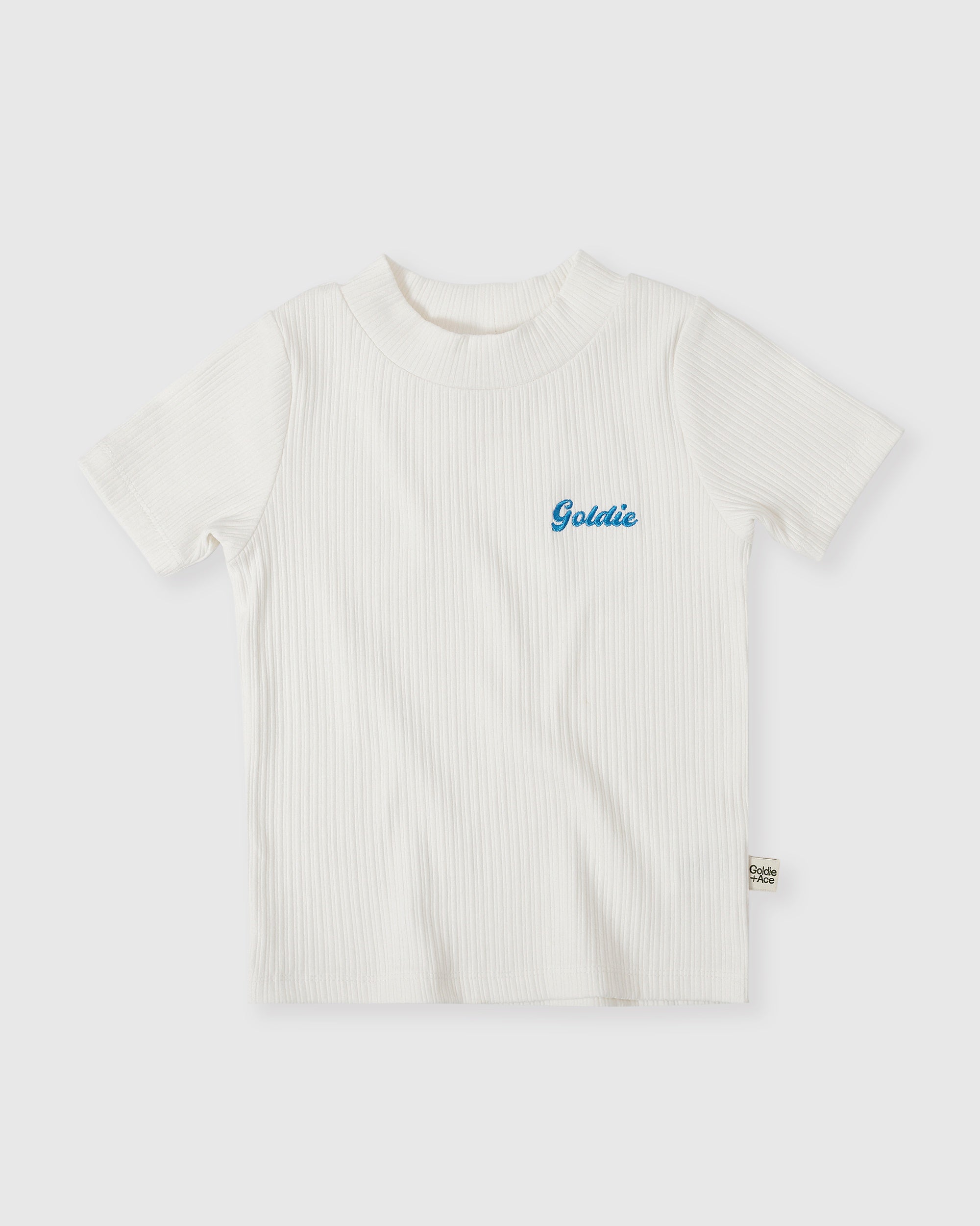 Goldie and Ace Embroidered Rib T-Shirt (white)