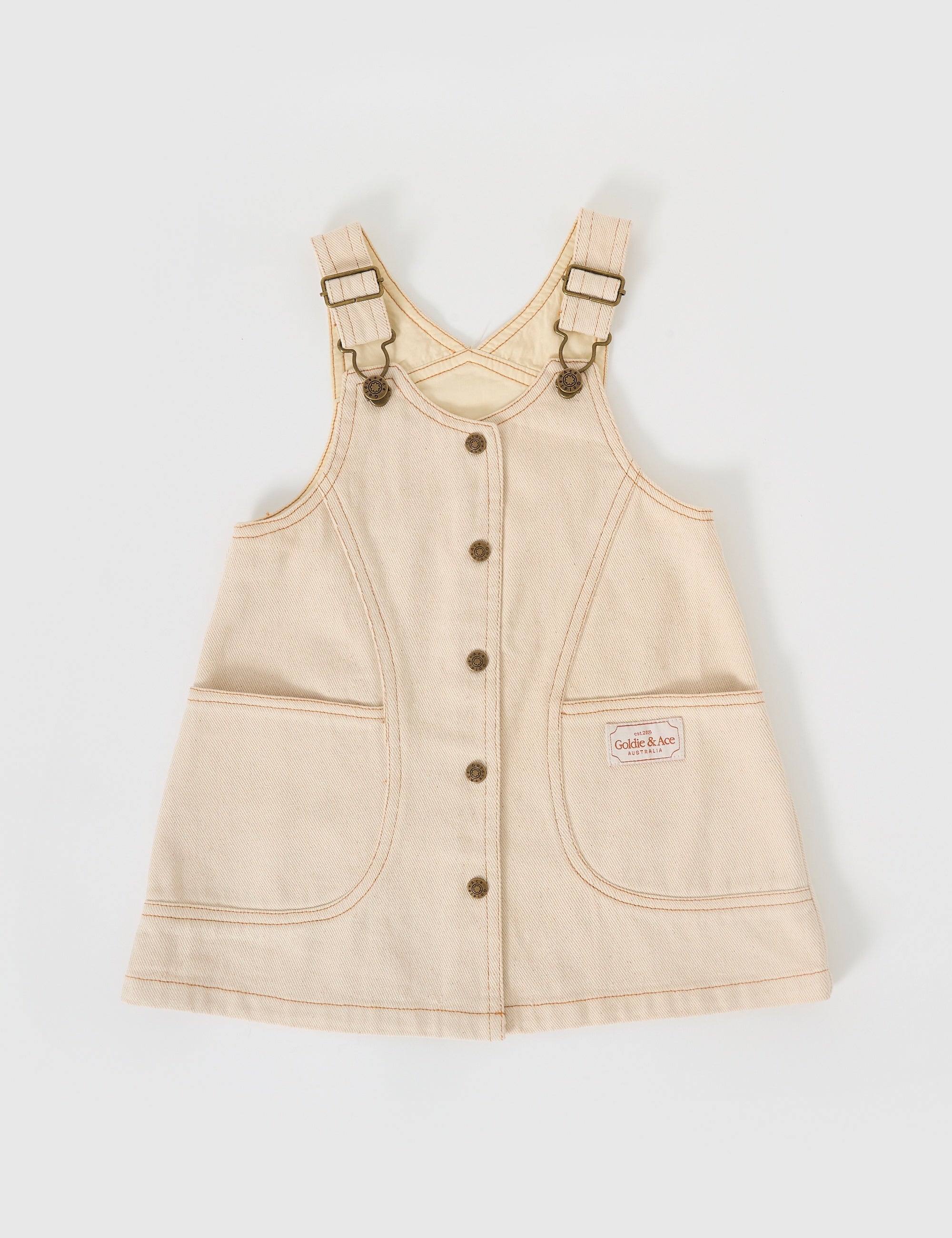 Goldie and Ace Penelope Pinafore Pocket Dress (oat)