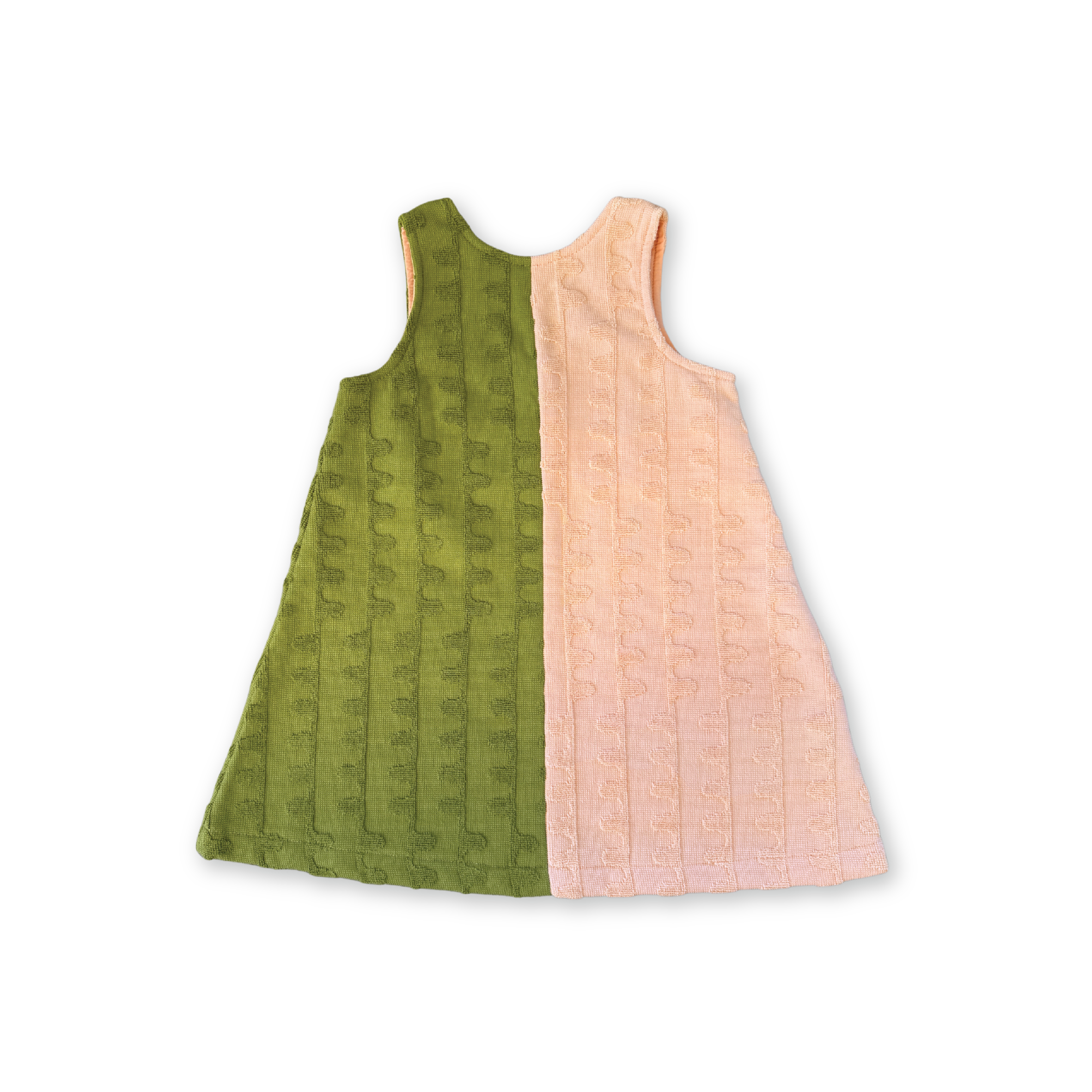 Grown Terry Towelling Flow Dress (leaf/ peachy)