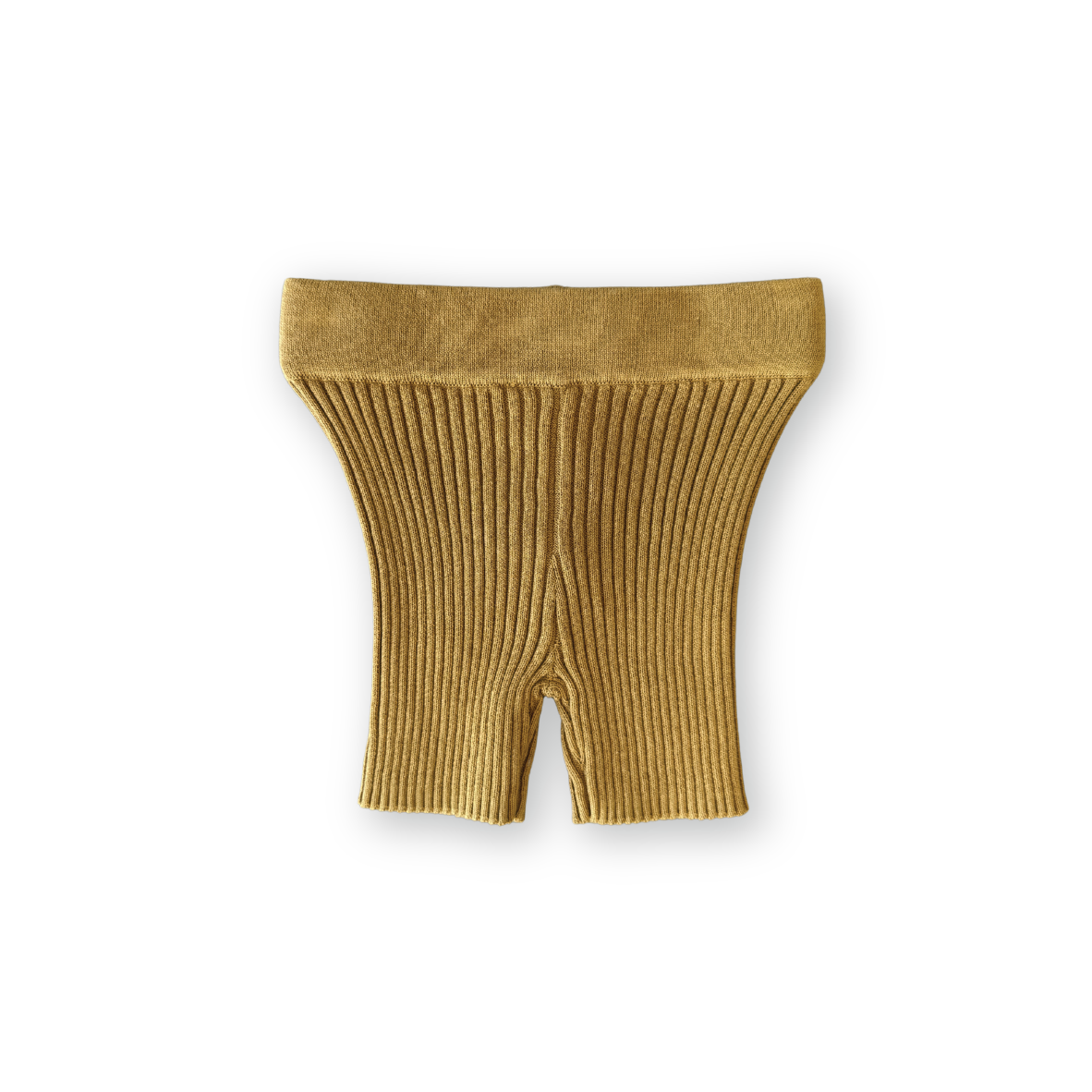 Grown Knitted Rib Bike Short (mustard)