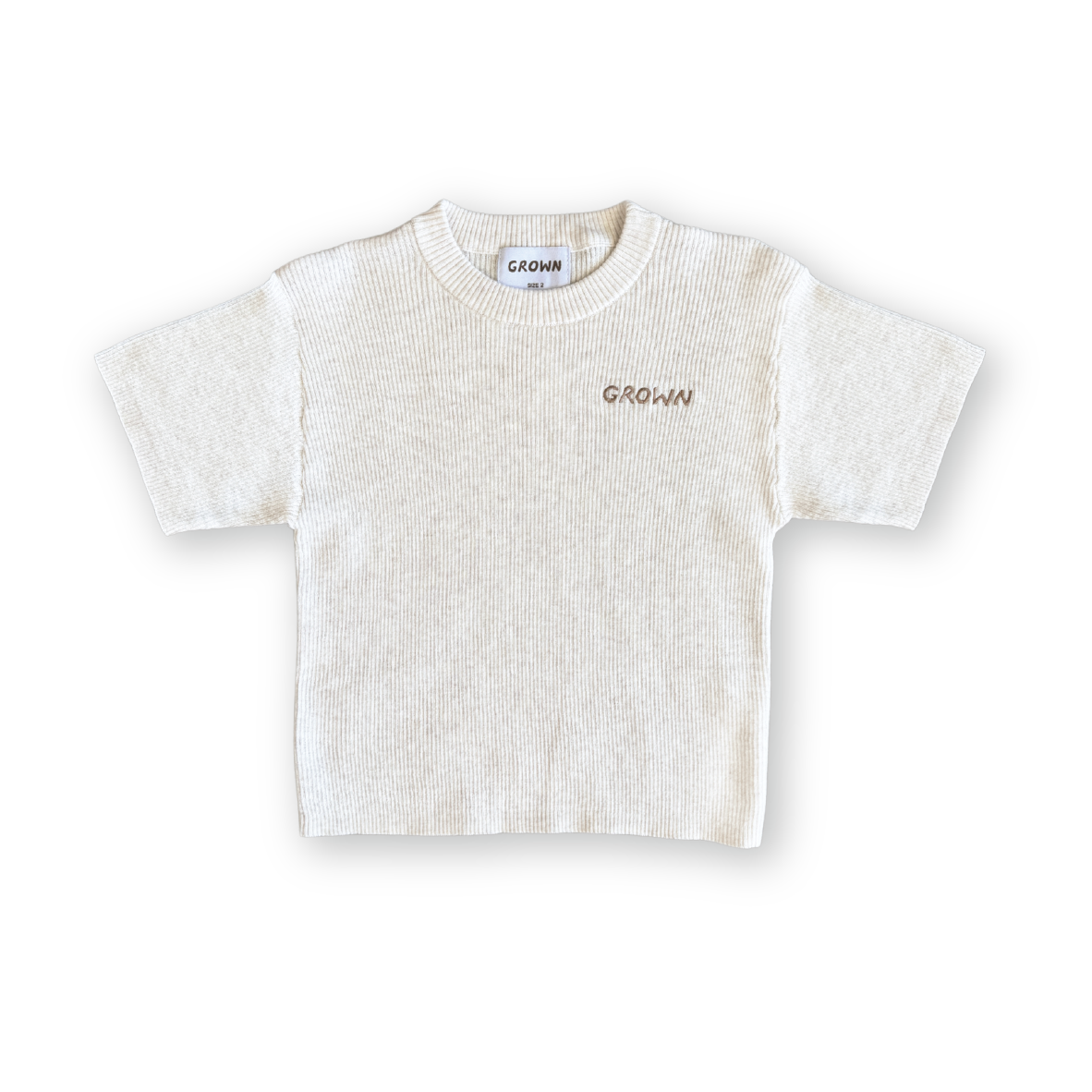 Grown Ribbed Knitted Logo Tee (coconut)