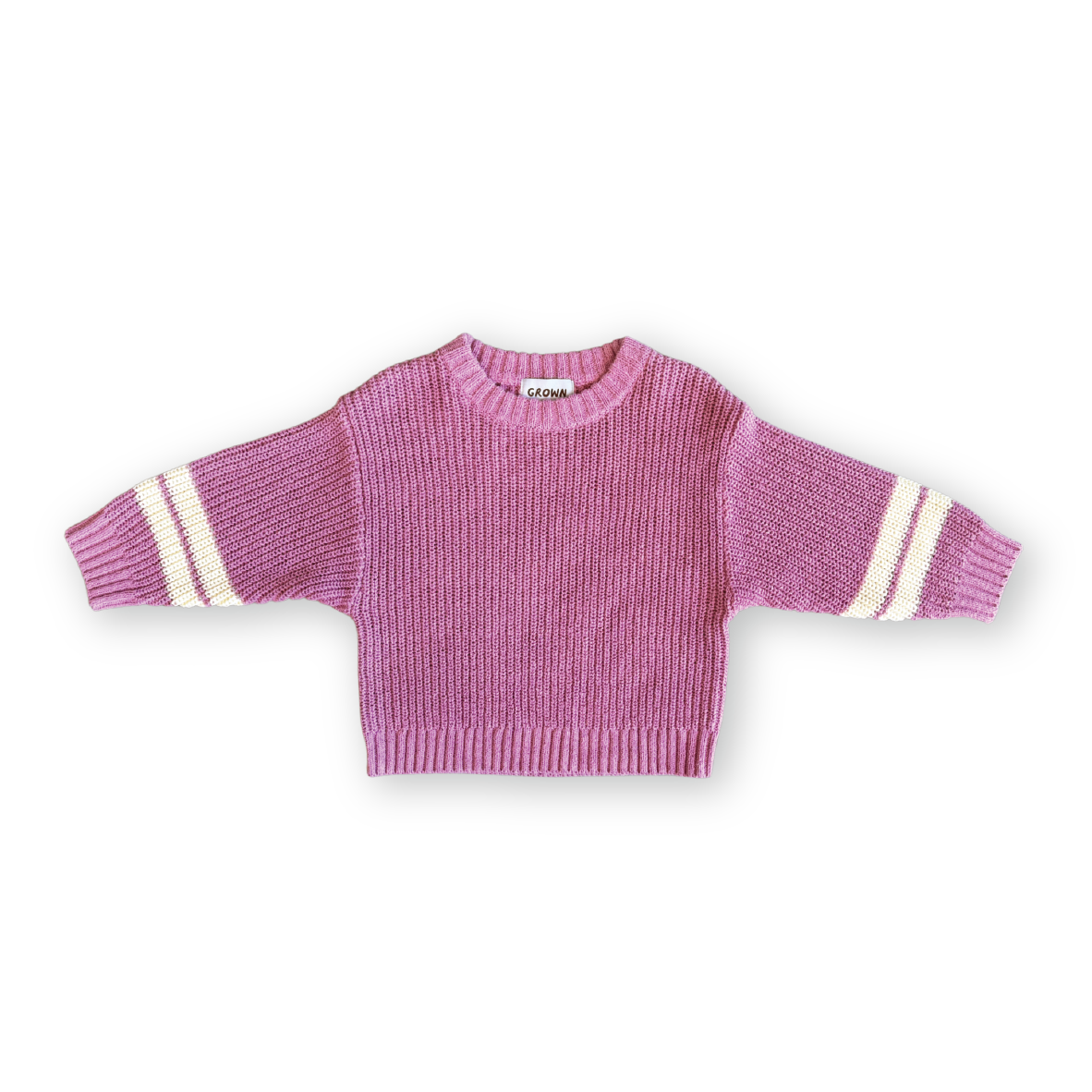 Grown Chunky Rib Knit Pull Over (raspberry)