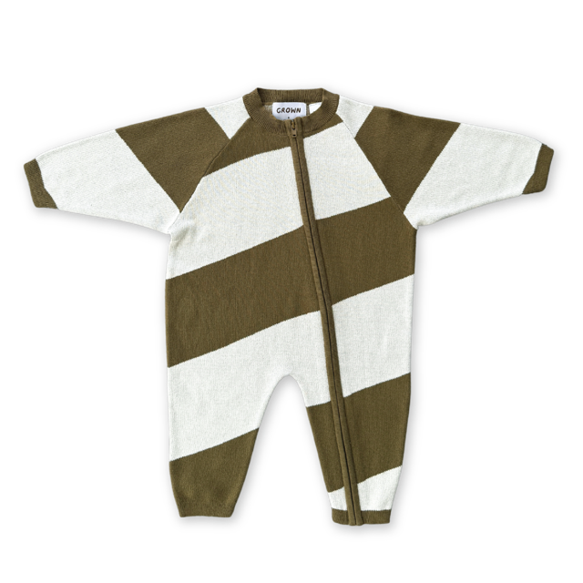 Grown Organic Essential Zip Starsuit (coffee)