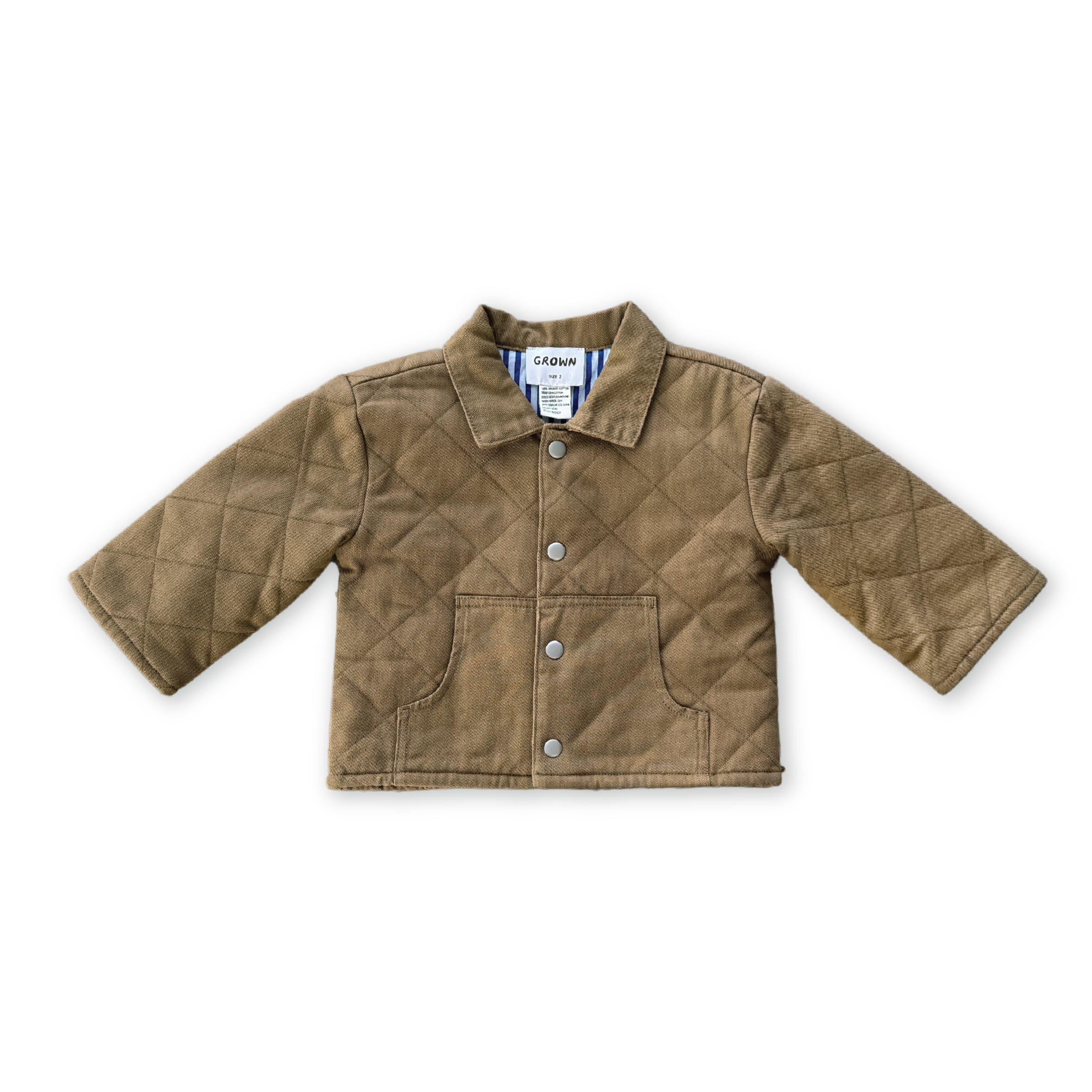 Grown Organic Quilted Denim Jacket (coffee)