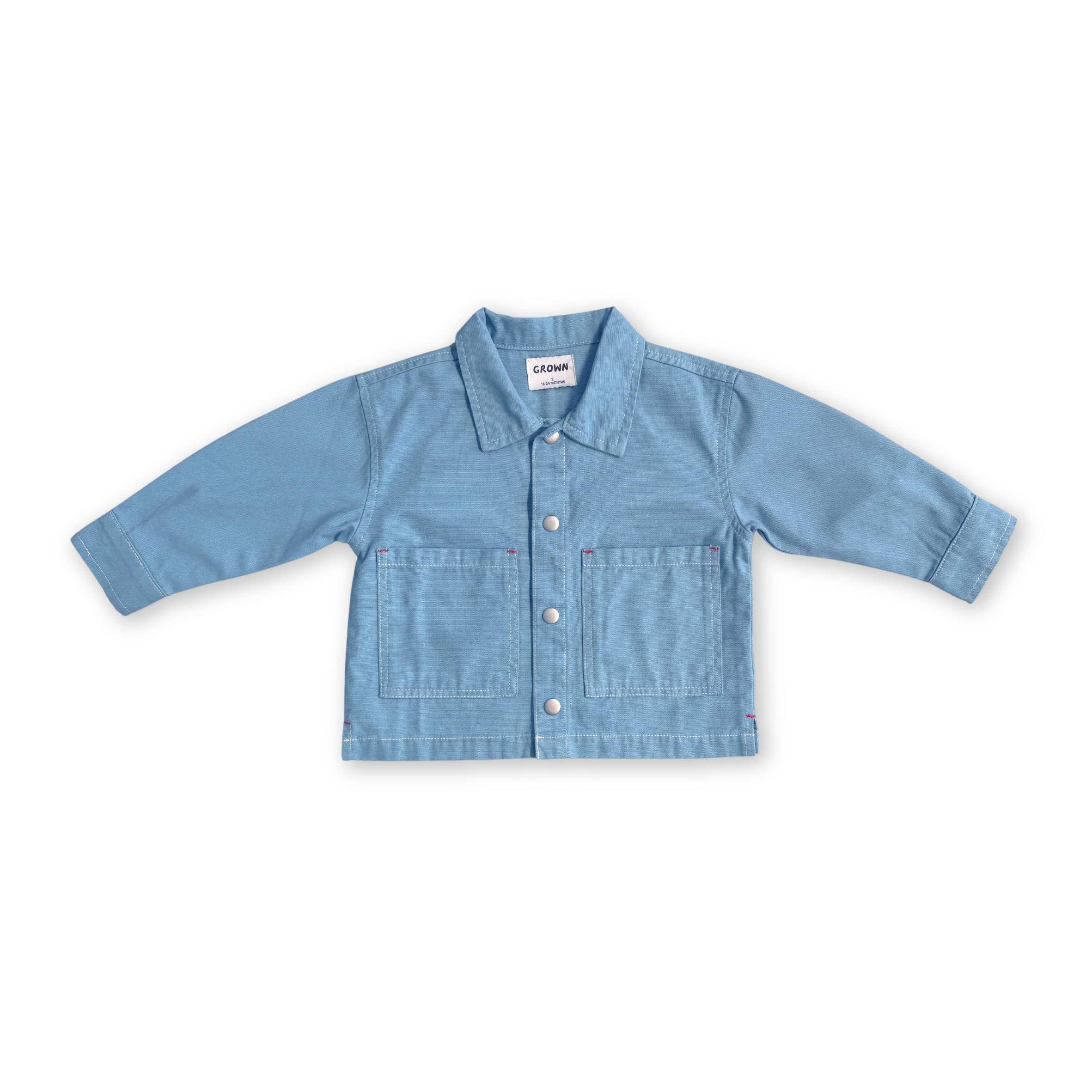 Grown Organic Canvas Utility Shirt Jacket (duck egg)
