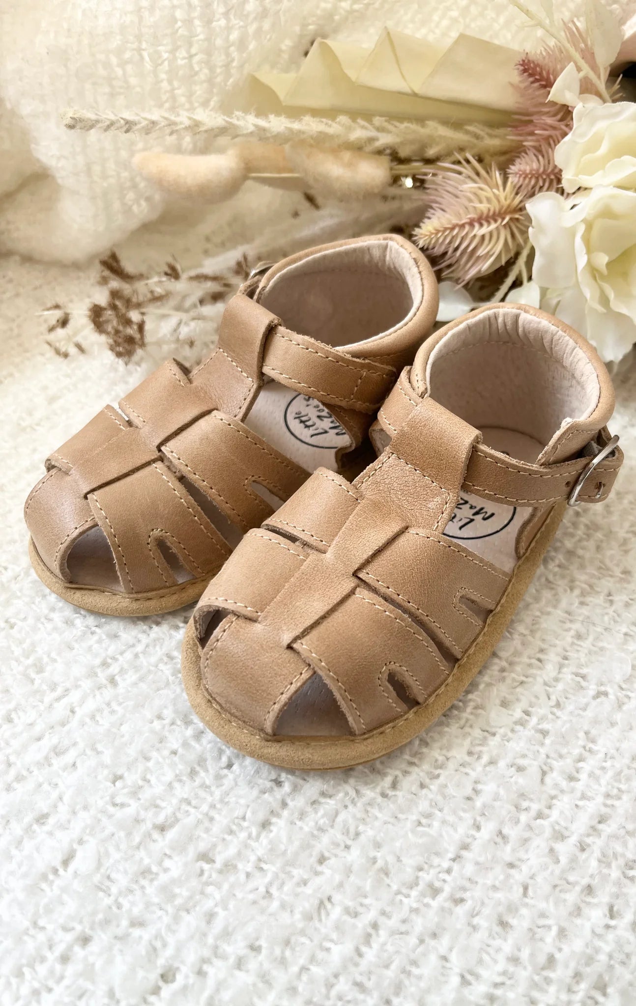 Little Ma Zoes Wax Leather  Sandals (sand)