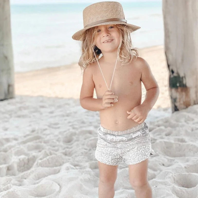 Shayd Mini Straw Boater (tan strap)