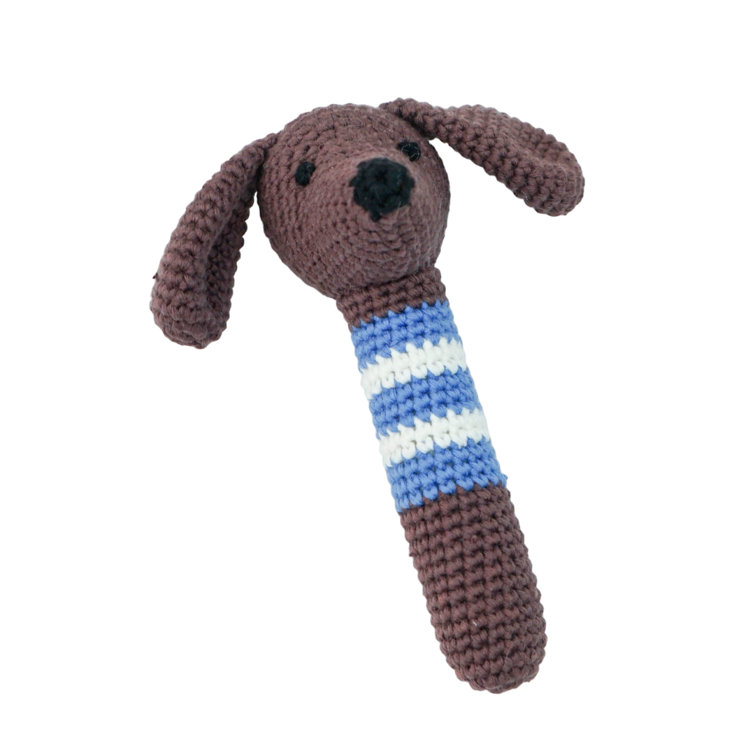 Petite Vous Crochet Hand Rattle (milo dachshund)