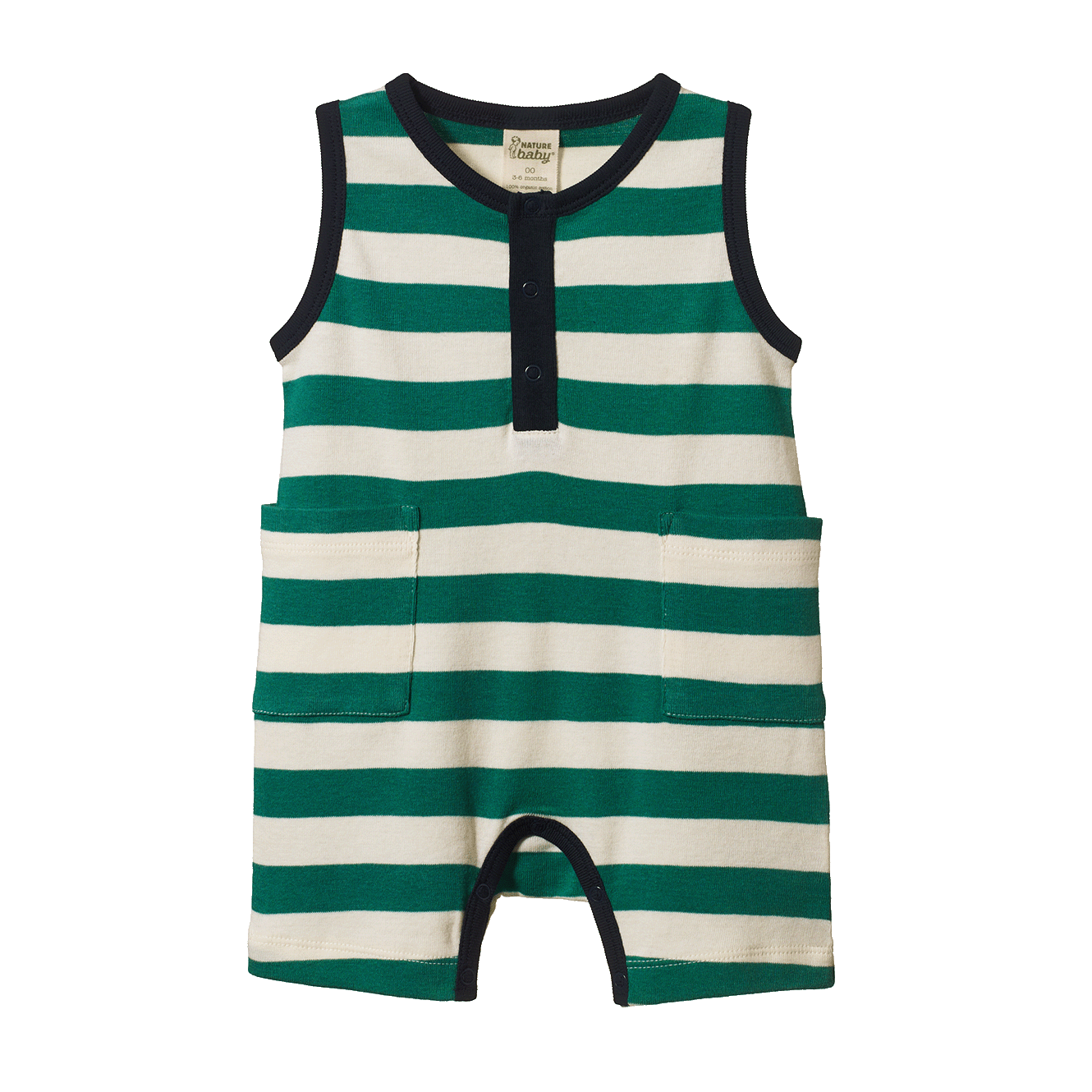Nature Baby Camper Suit (peppermint/ navy stripe)