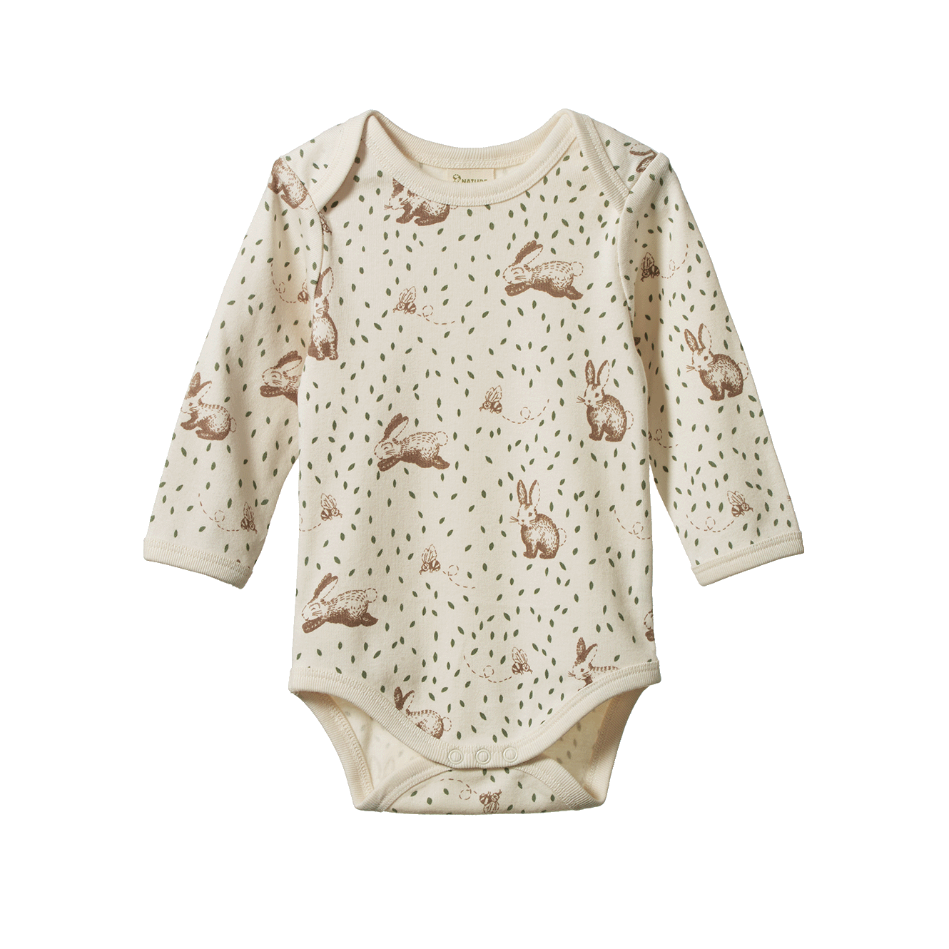 Nature Baby Long Sleeve Bodysuit (rabbitty print)
