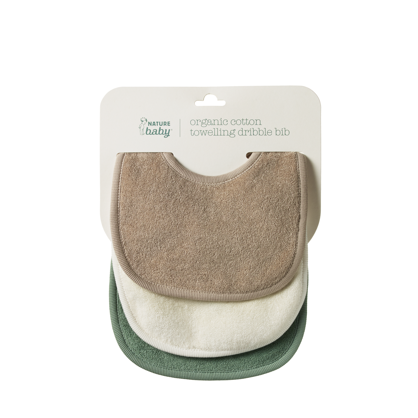 Nature Baby Dribble Bib 3Pk (natural/nougat/lily pad)