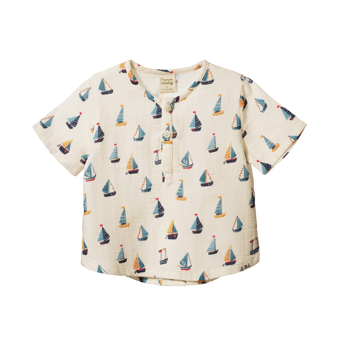 Nature Baby S/S Caravan Shirt Muslin (regatta print)