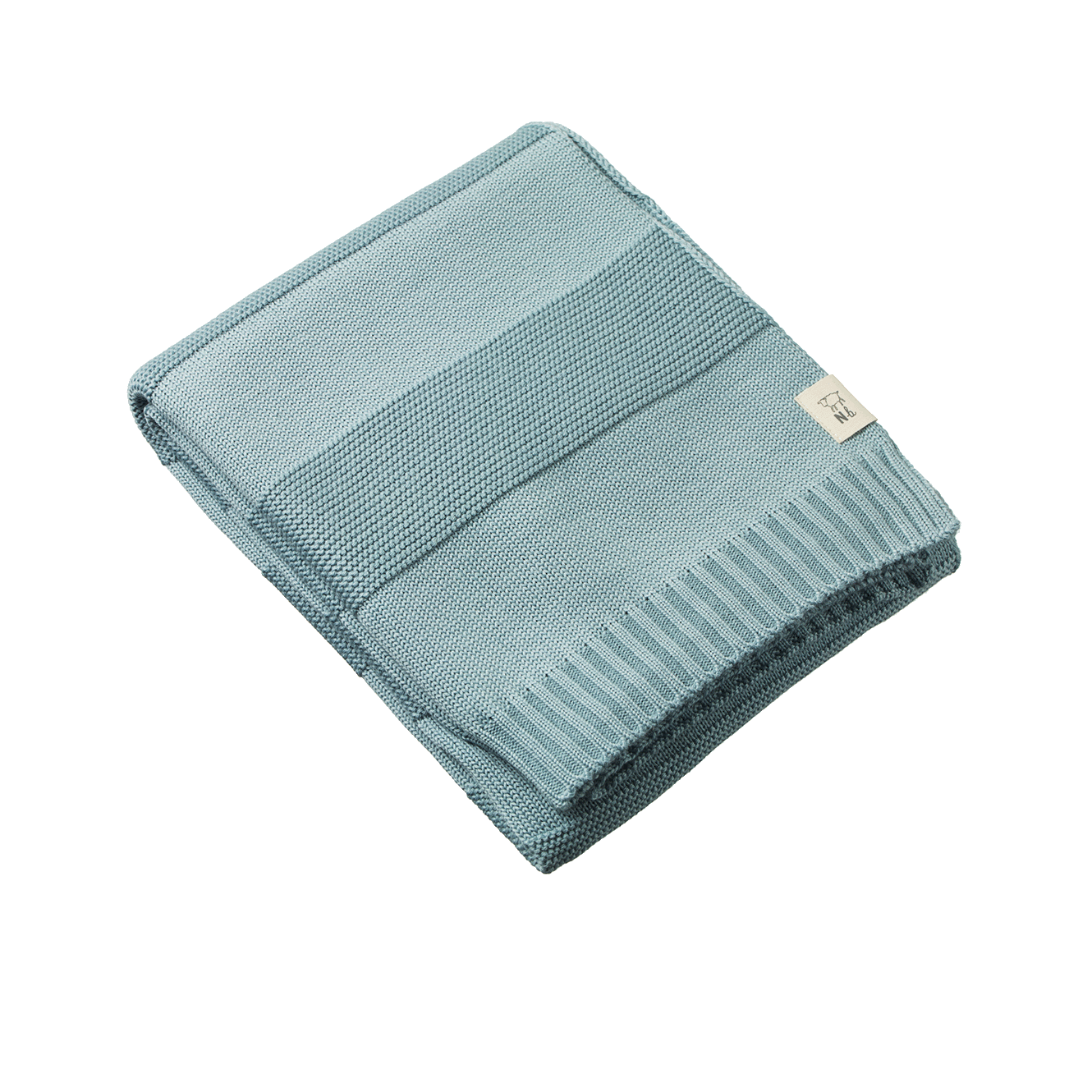 Nature Baby Merino Wool Knit Pearl Blanket Cot (powder blue)