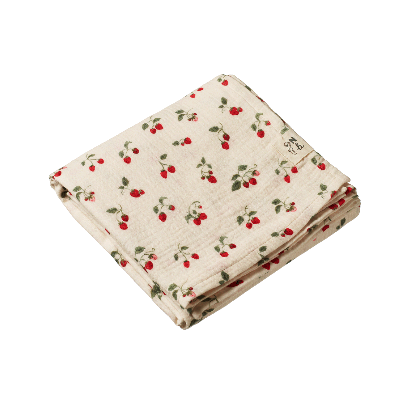 Nature Baby Muslin Wrap (strawberry blush print)