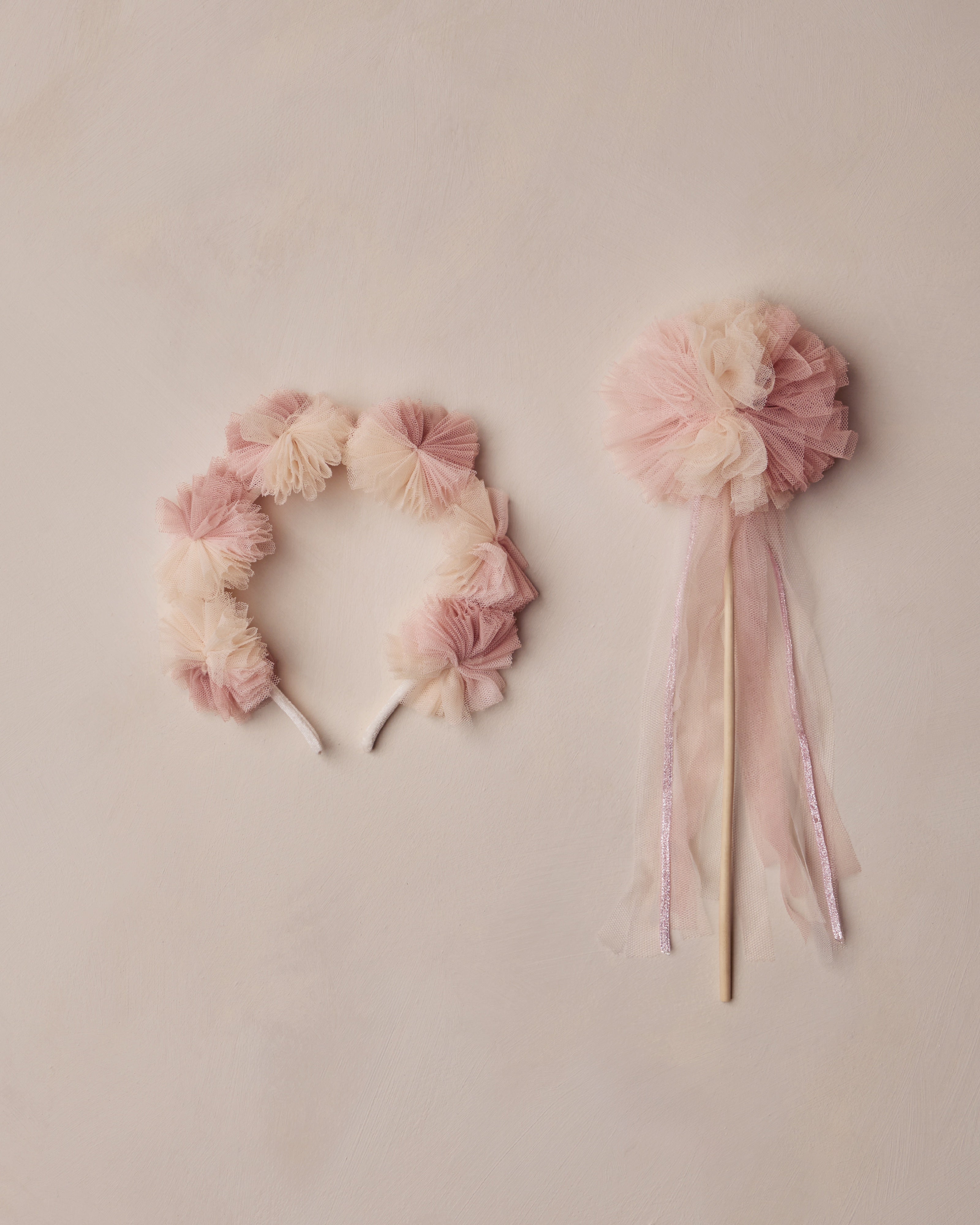 Nora Lee Pom Pom Crown and Wand (pink ombre)